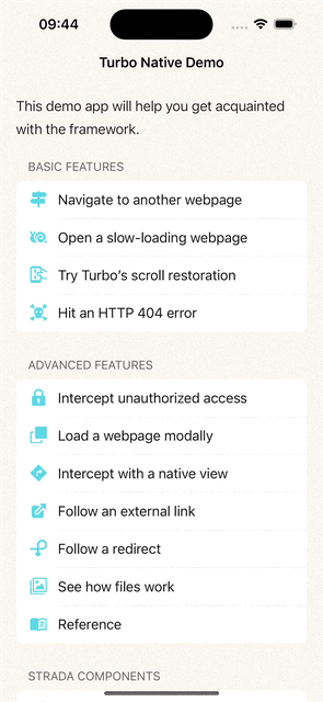 A screen capture of an iOS navigation stack